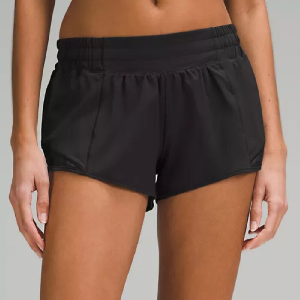 lululemon Hotty Hot Low-Rise Black 2.5" Shorts